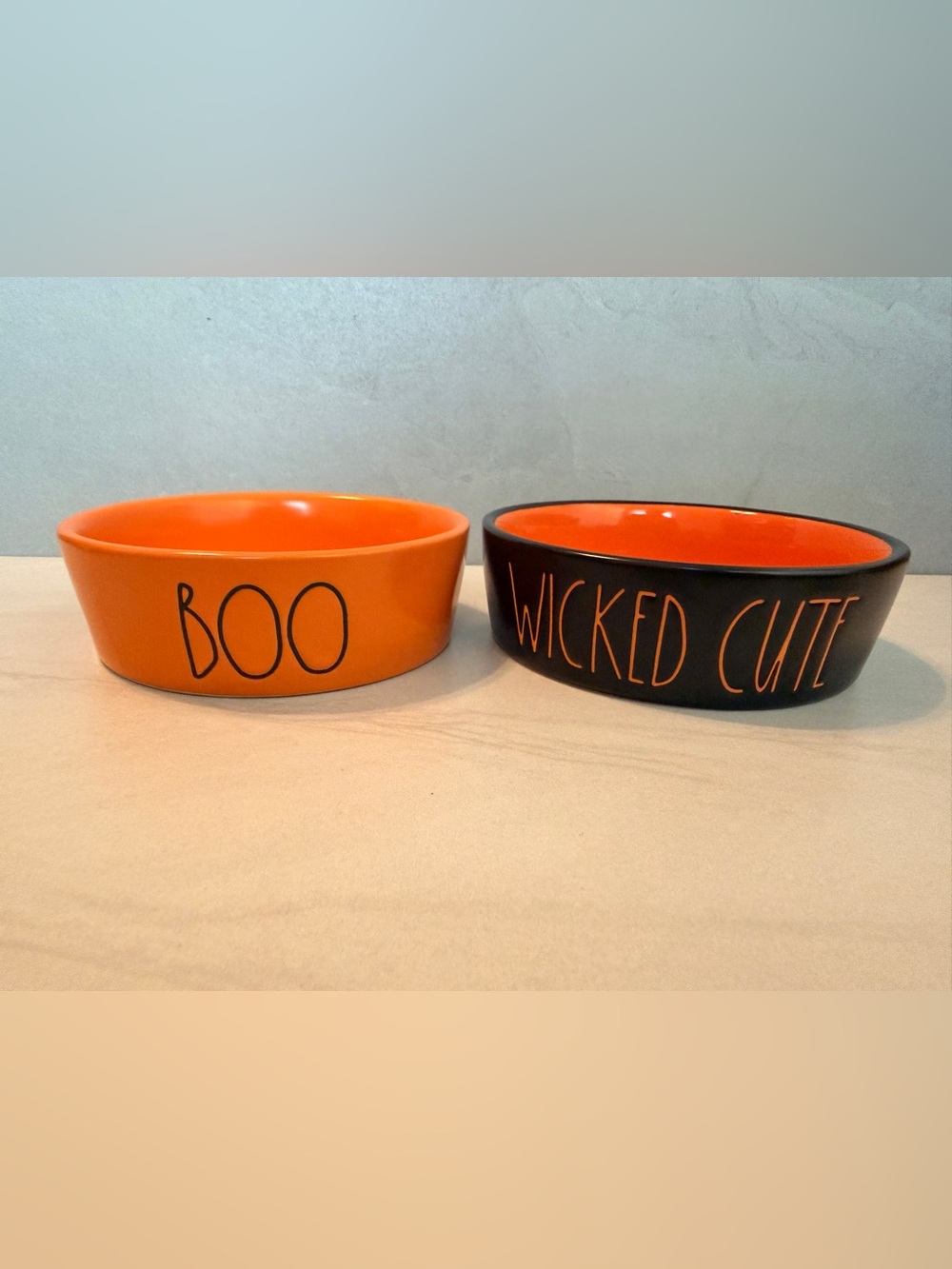 Set Of 2 Rae Dunn "Wicked Cute" And “Boo” Halloween Ceramic Small Bowls New